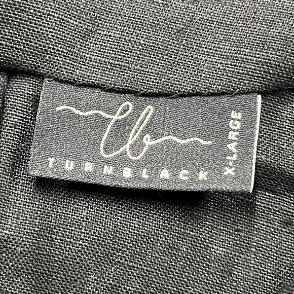 TURN BLACK Linen Boatneck Keyhole Sleeveless Minimalist Lagenlook Black Shift XL - Picture 5 of 16